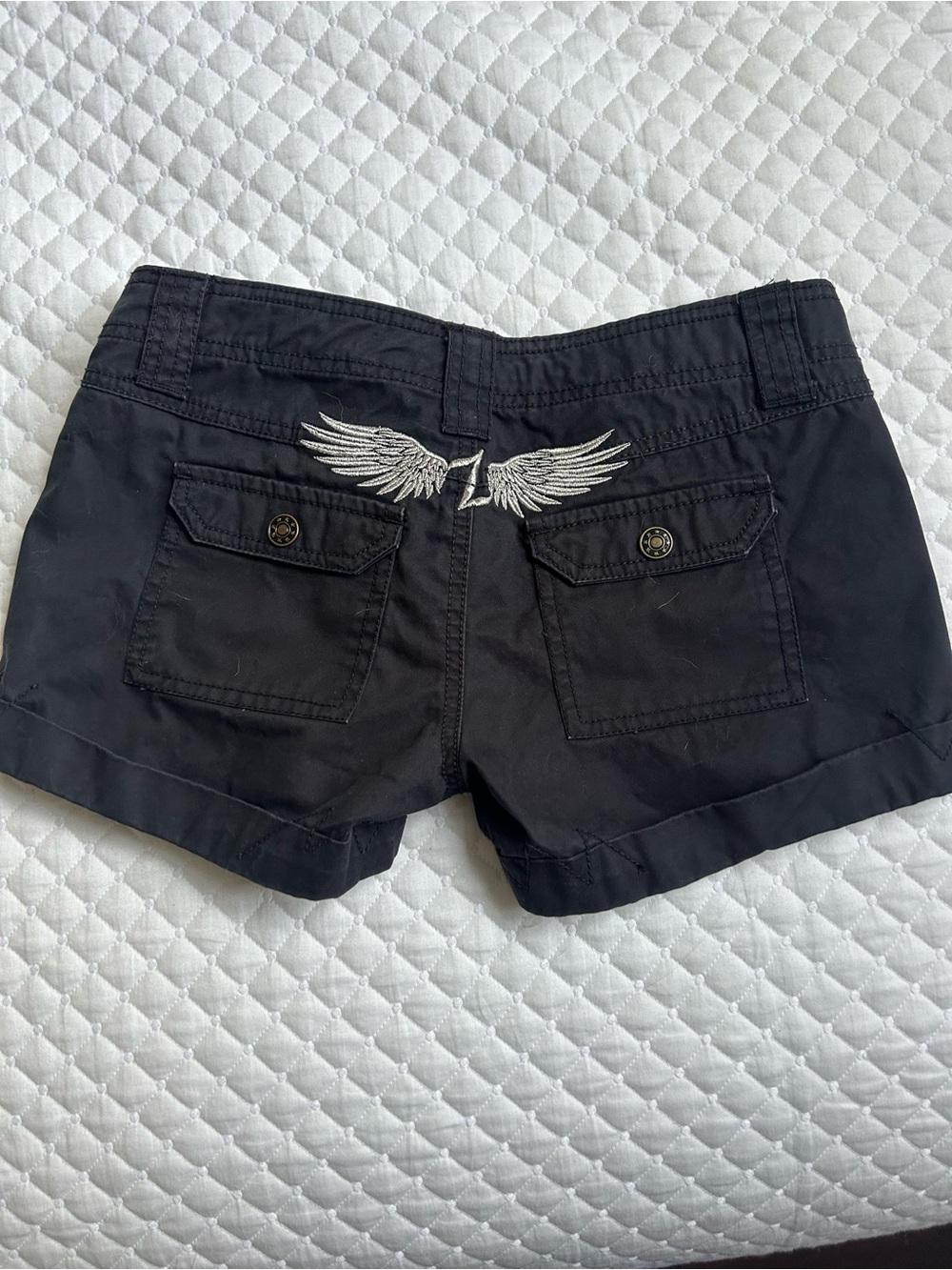 Black Women’s Wing-Embroidered Shorts